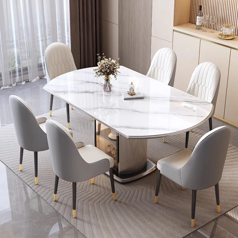 Extension 8 People Dining Table Modern Living Organiser Luxury Dining Table Chaire Round Muebles Para El Hogar Home Furniture