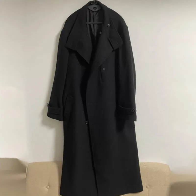 HKSH Yamamoto Style Dark Embroidery Windbreaker Chic Ins Japanese Punk High Street Wool Coats Autumn New Men Tide Trench HK26381