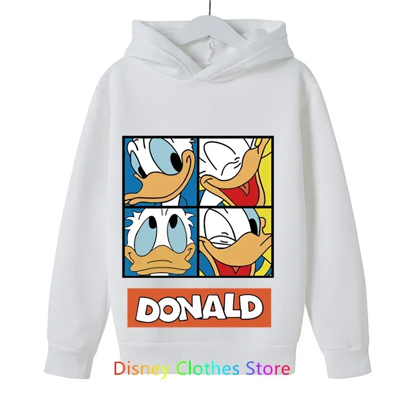 Sweatshirt Children's hoodie Cartoon print Mickey Donald Duck Children's sportswear Boys Girls hooded crewneck graffiti top