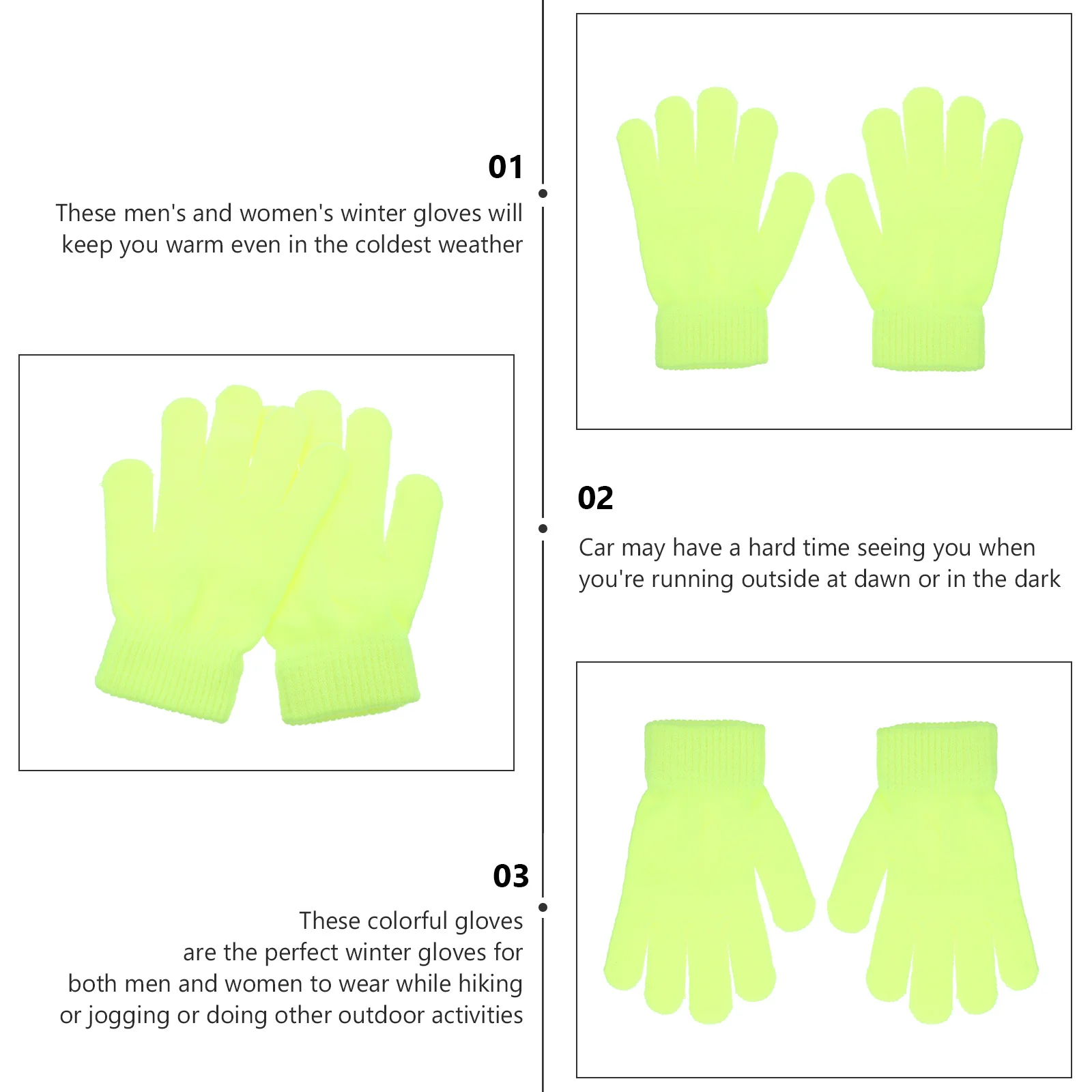 

Knitted Gloves For Winter Accessory Outdoor Hiking Versatile Knitted Glove Riding Fluorescent Anti-Slip Thermal Accessory