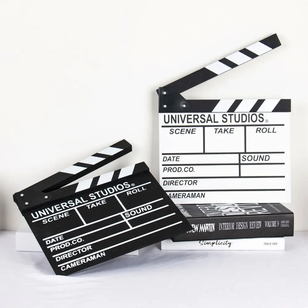 Claqueta de director de video de madera para cine y televisión, accesorio de fotografía para grabación de vlogs y decoración colgante