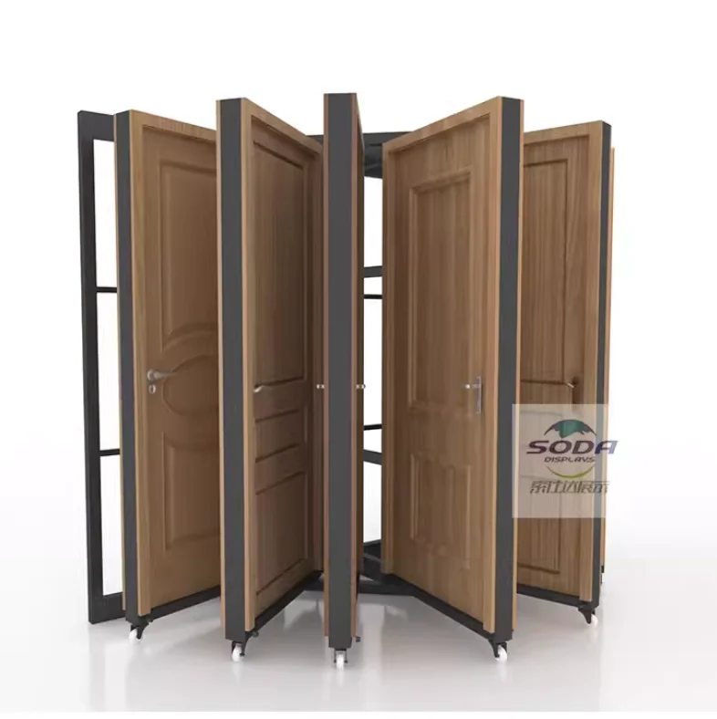 Wooden door display frame turning door aluminum alloy door security door toilet door panel sample display frame vertical floor