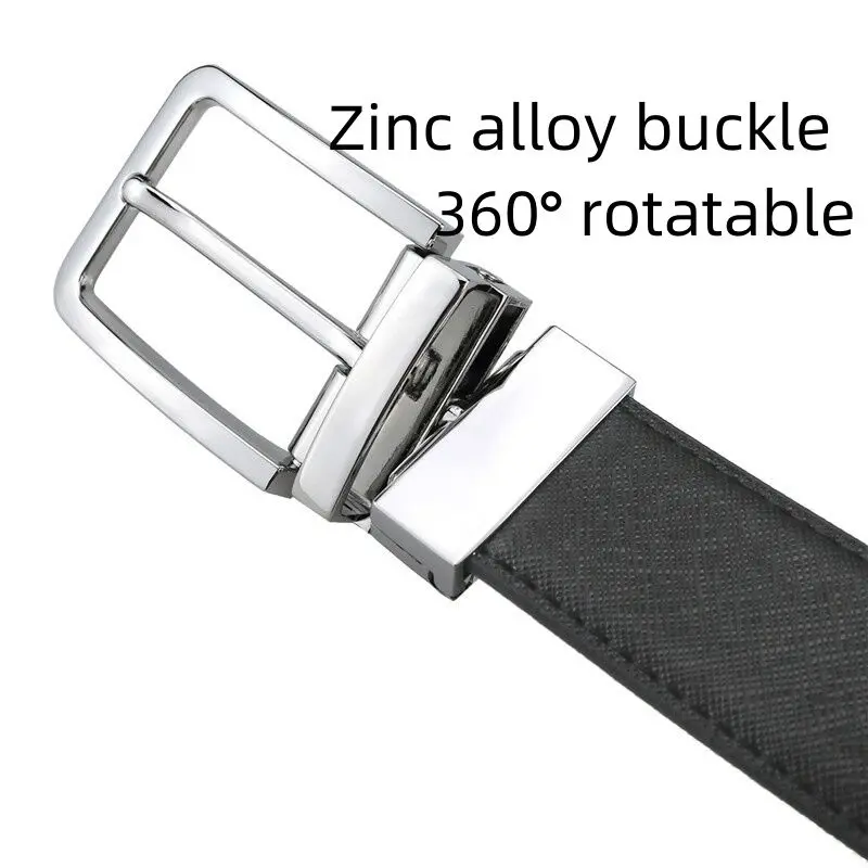 Authentic New Leather Belts for Men Silver Simple Metal Buckle Natural Cowhide Men's Belt Casual Business Belt