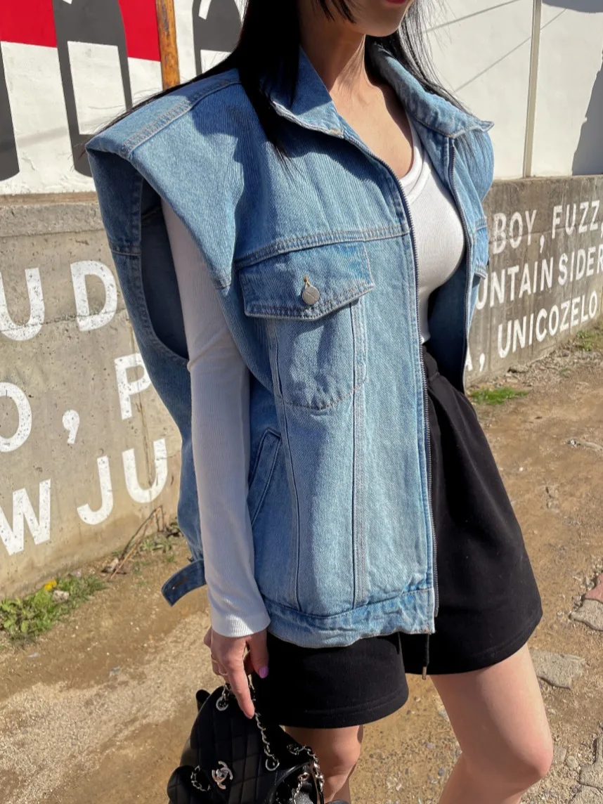 

JL oulder Pad Waed Жилет с водной талией Jaet Pure Color Commute Sle Весна Осень Обычный Тонкий Один пуговица