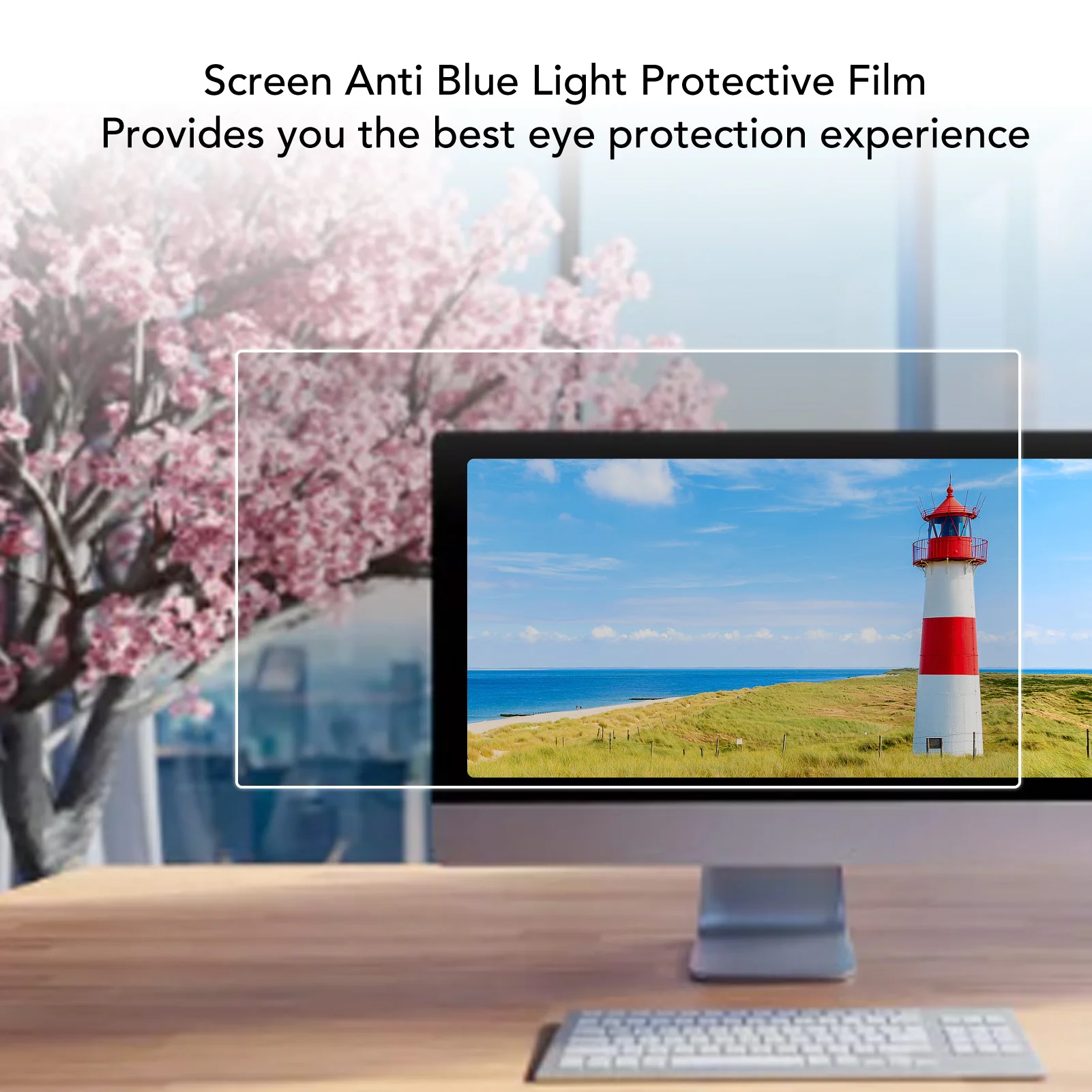 Anti Blue Light Screen Filter Protector Blue Light Blocking Screen Protector 16:9 Reduce Eye Strain for 24inch PC LED Monitonr