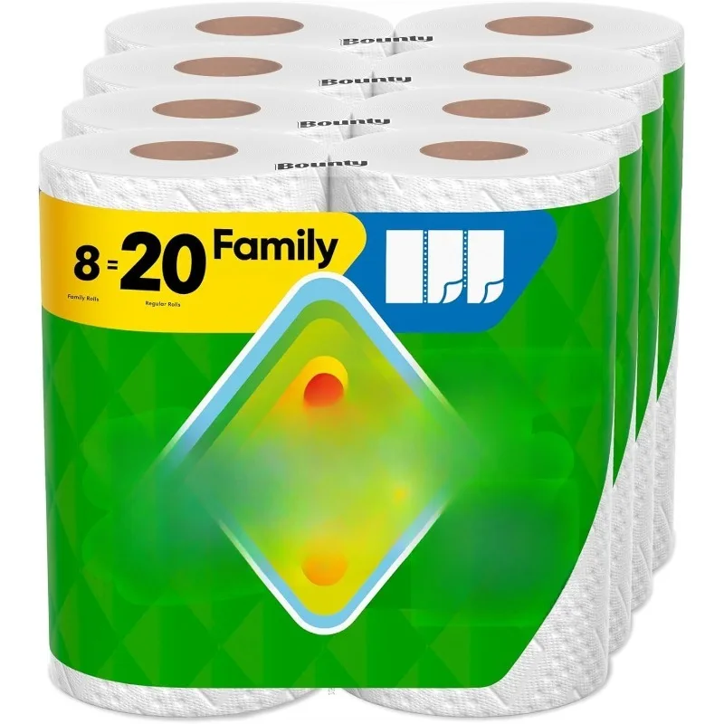 

Quick Size Paper Towels, White, 8 Family Rolls = 20 Regular Rolls (Packaging May Vary)