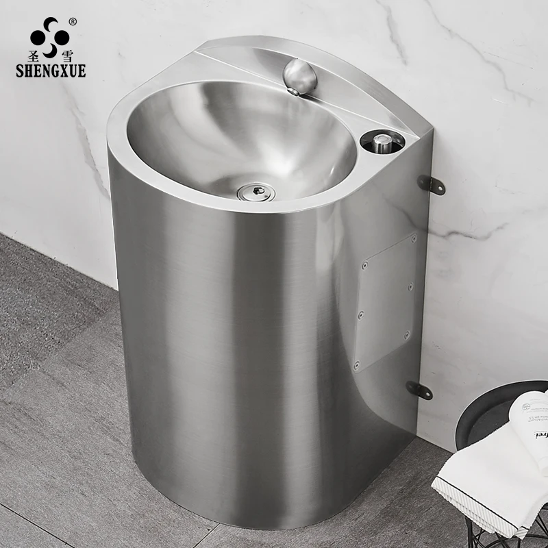 304 stainless steel washbasin Prison detention center washbasin toilet column basin floor-standing washbasin collision avoidance