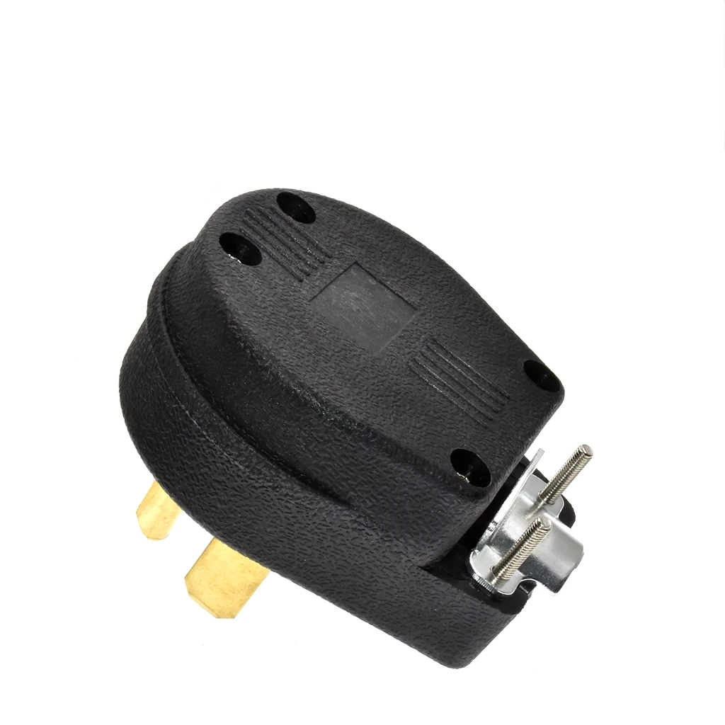 Straight Blade Angle Plug, AC Dryer Replacement Male Angle Plug, NEMA 6-50P, 50 Amp, 250V