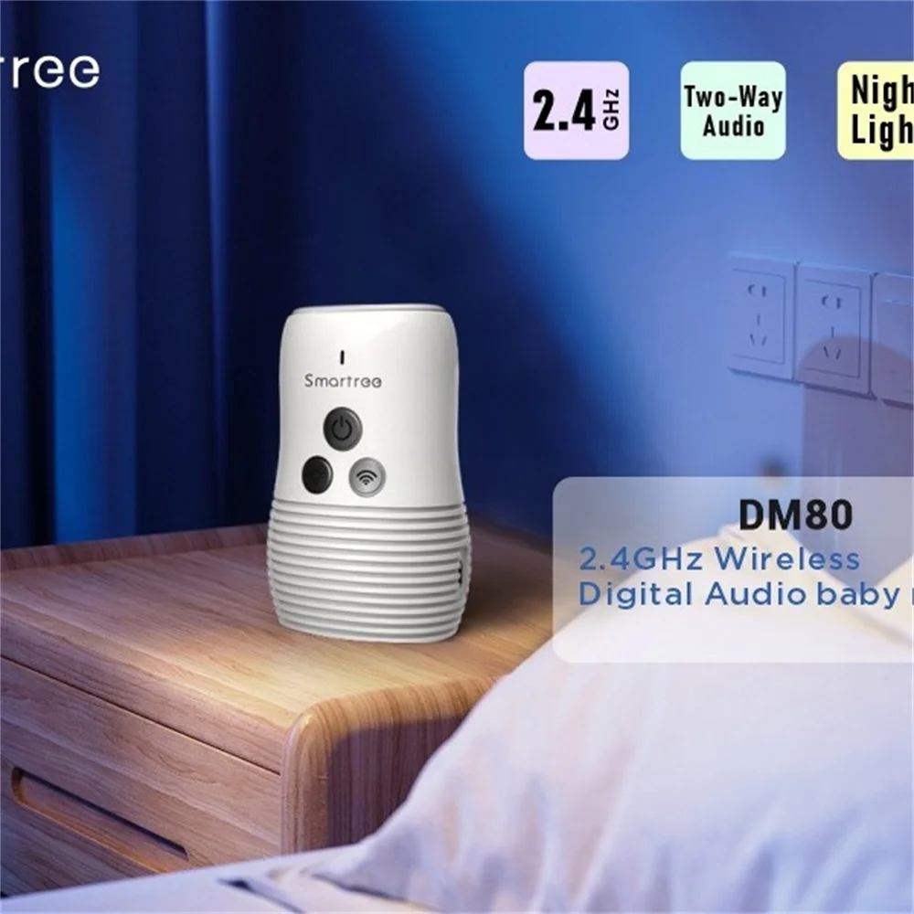 2.4Ghz Wireless Baby Monitor Small Portable Audio Baby Monitor Two-way Audio Function Intercom Rechargeable Battery