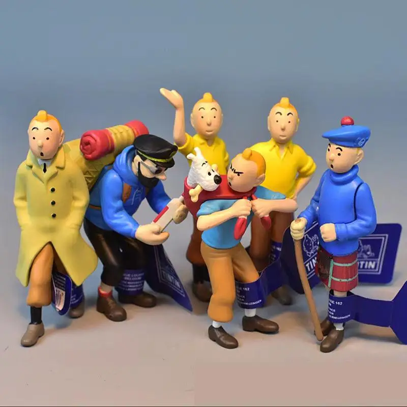 Les Aventures De Tintin Et Milou 6 Pcs/Set Figure 8.5-19cm The Adventures of Tintin Figurine Classic Animation Collection Dolls