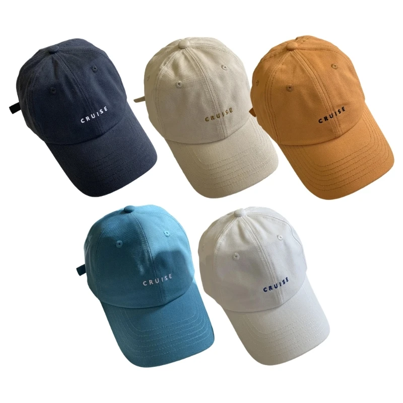 E56A Stylish Contrast Stitching Baseball Hat Breathable Mesh Adjustable Closure Embroidered Unisex Outdoor Sun Hat