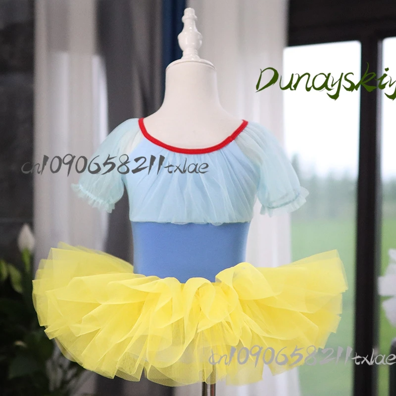 ملابس رقص الباليه للفتيات - زي تدريب صيفي مع تنورة توتو لأداء مسرح الهالوين/عيد الميلاد