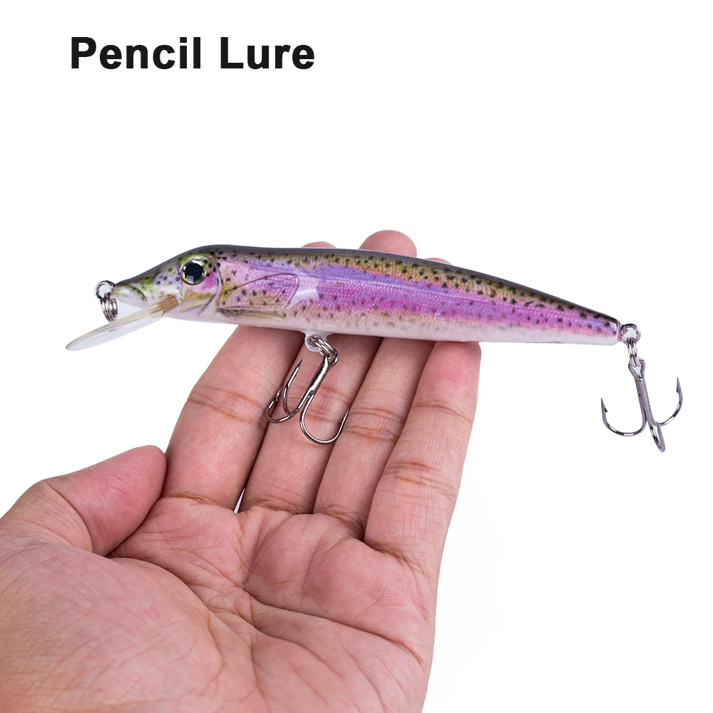 Hanlin Minnow Jerkbait Fishing Lures 125cm 14.5g Floating Wobbler Crankbait Artificial Pike Musky Hard Bait Bass Tackle