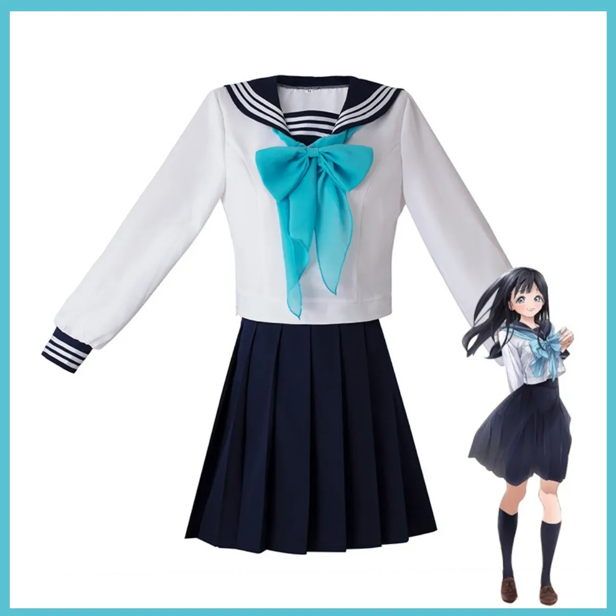 Uniforme de marinero de Anime Akebi Komichi para mujer, traje de Cosplay, falda japonesa JK, camisa Sexy, conjunto de Campus Kawaii