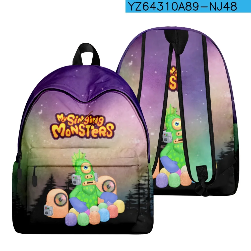 

Creative Popular My Singing Monsters student Bookbag Notebook Backpacks 3D Print Oxford Waterproof Casual Travel Backpacks