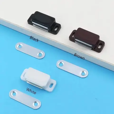 10 Pieces Plastic Cabinet Magnet Latch Black Magnetic ABS Cabinet Catches Door Catch for Cupboards,Drawers and Shutters