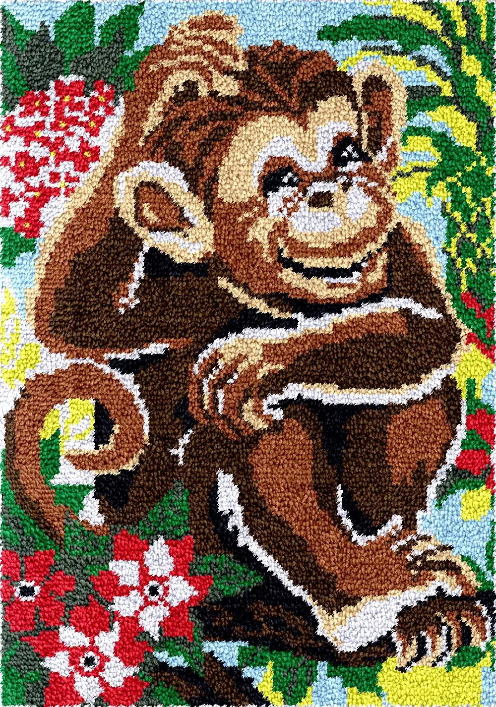 

monkey carpet embroidery set latch hook kits rug crafts accessories and materials plastic canvas Knot tapestry package smyrna