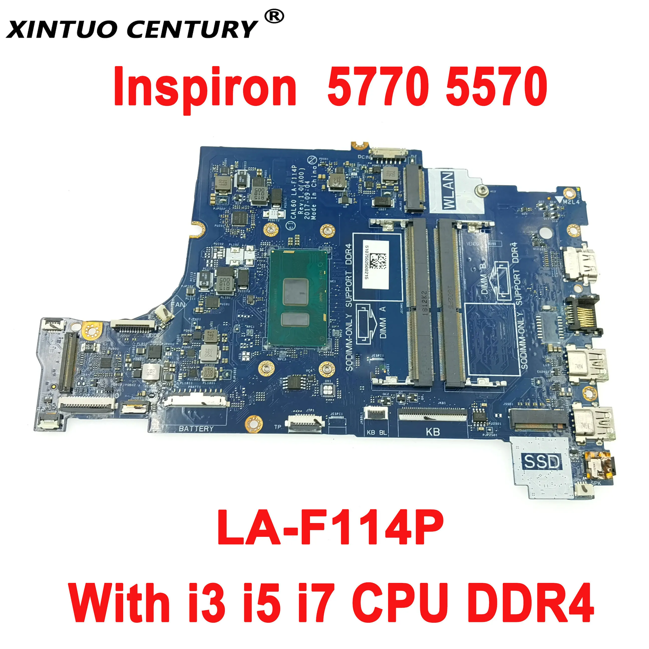 

CAL60 LA-F114P for Dell Inspiron 5770 5570 Laptop Motherboard with i3 i5 i7 CPU CN-001YV2 001YV2 01YV2 DDR4 100% Tested Working