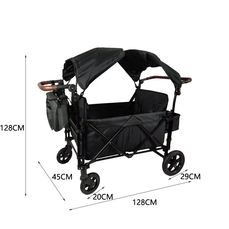 Folding Stroller Organizer Baby Adjustable Height Seat Twins Double Kids Strollers