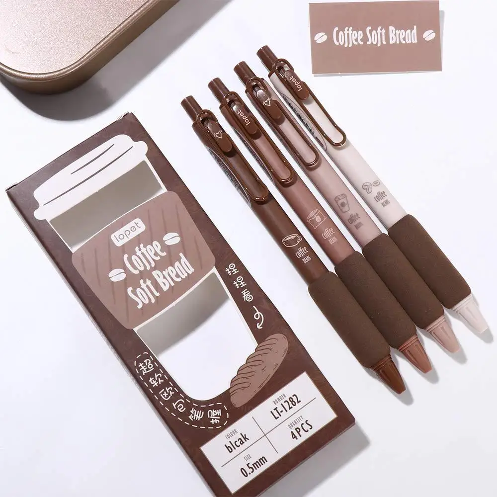 Coffee Color No Pain in Fingers School Office Supplies Soft Bread Gel Pen Set Writing Pen Neutral Gel Pen Ballpoint Pen