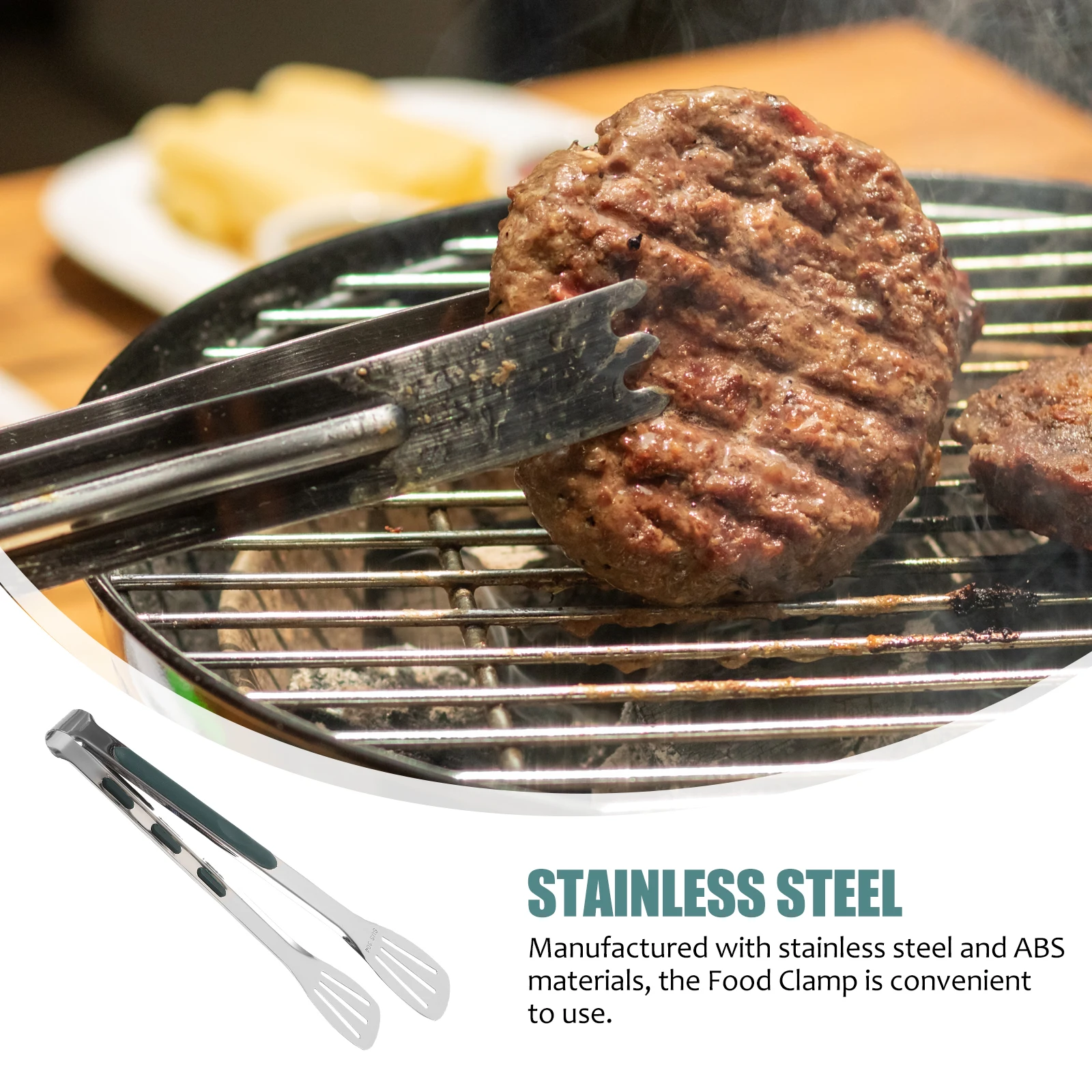 

Stainless Steel Bbq Charcoal Tong Multi Function Food Serving Tongs for Grilling Buffet Wedding Party Home Kitchen