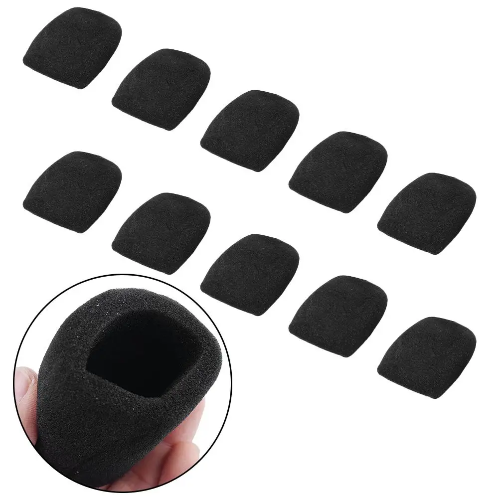 2021 Home Microphone Cover Microphone Sponge Cover Case Cover Sponge Cover Set Black 10 Pcs Handheld Accessories