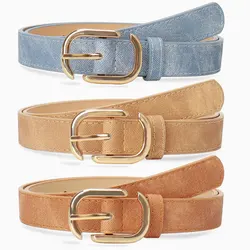 Fashion New Female Belt Alloy Golden Buckle Soft and Comfortable Jeans Girls Clothing Fashion Black Red Green Blue Girdle