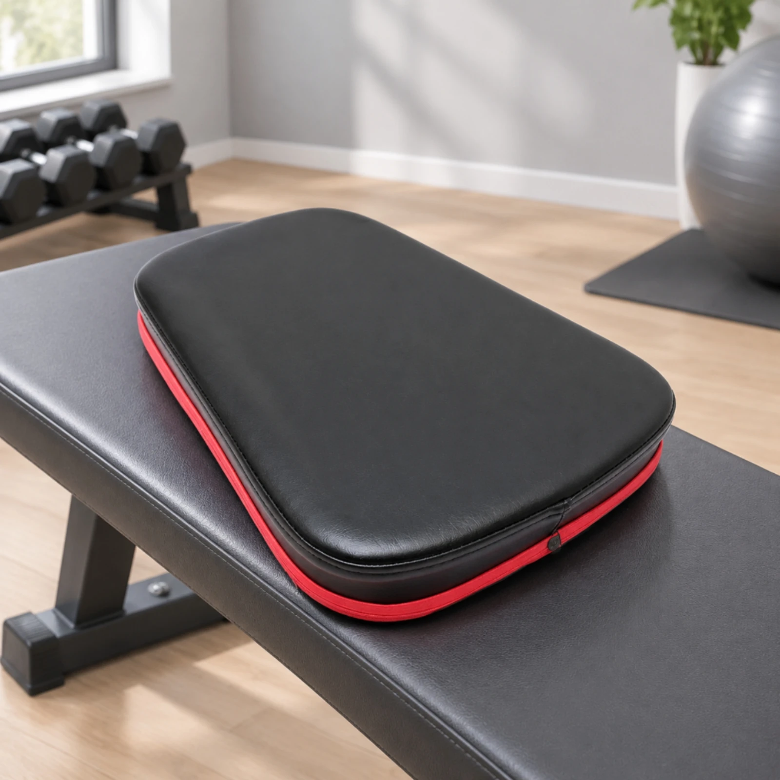 Padded Backrest Cushion with Mounting Holes Supportive Fitness Equipment Backrest Cushion Thick Soft for Home Gym