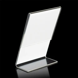 1pcs L-shape Acrylic Menu List Price Card Sign Frame Clear Poster Picture Display Holder A5