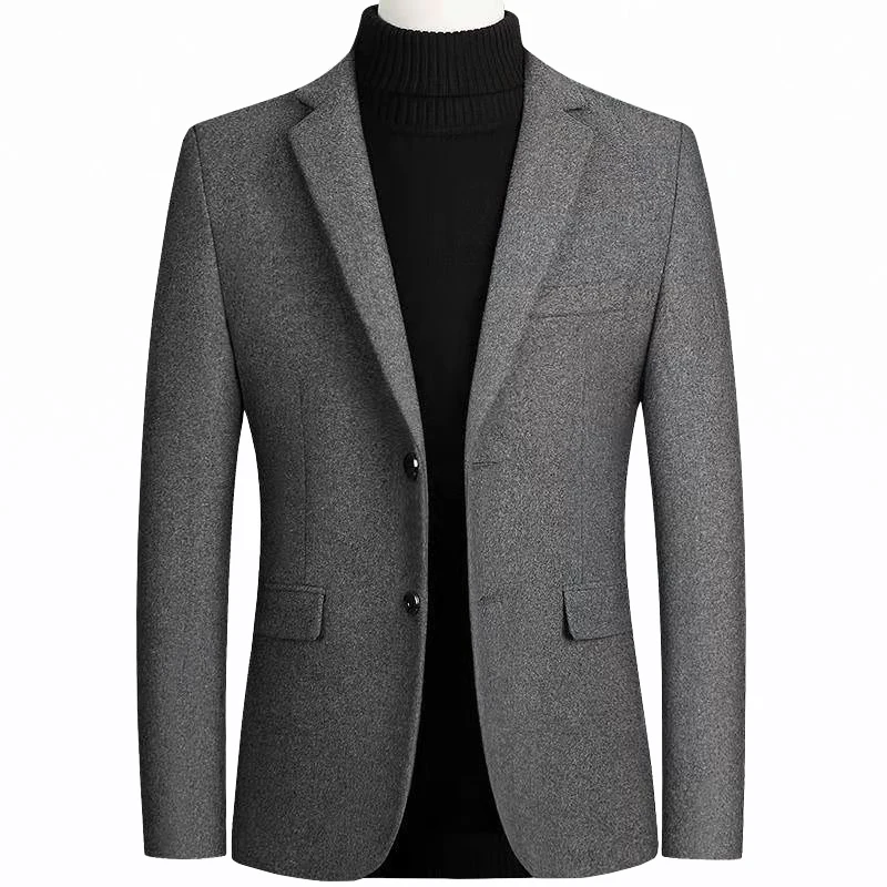 Chaqueta de lana ajustada para hombre, traje informal de negocios, chaqueta de moda, novedad