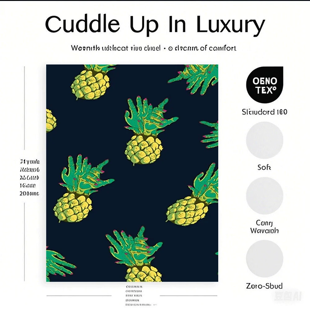 Fashionable and simple flannel Blanket Zombie Pineapple comforter bedspread Pill Non shedding Wrinkle-resistant Blankets for