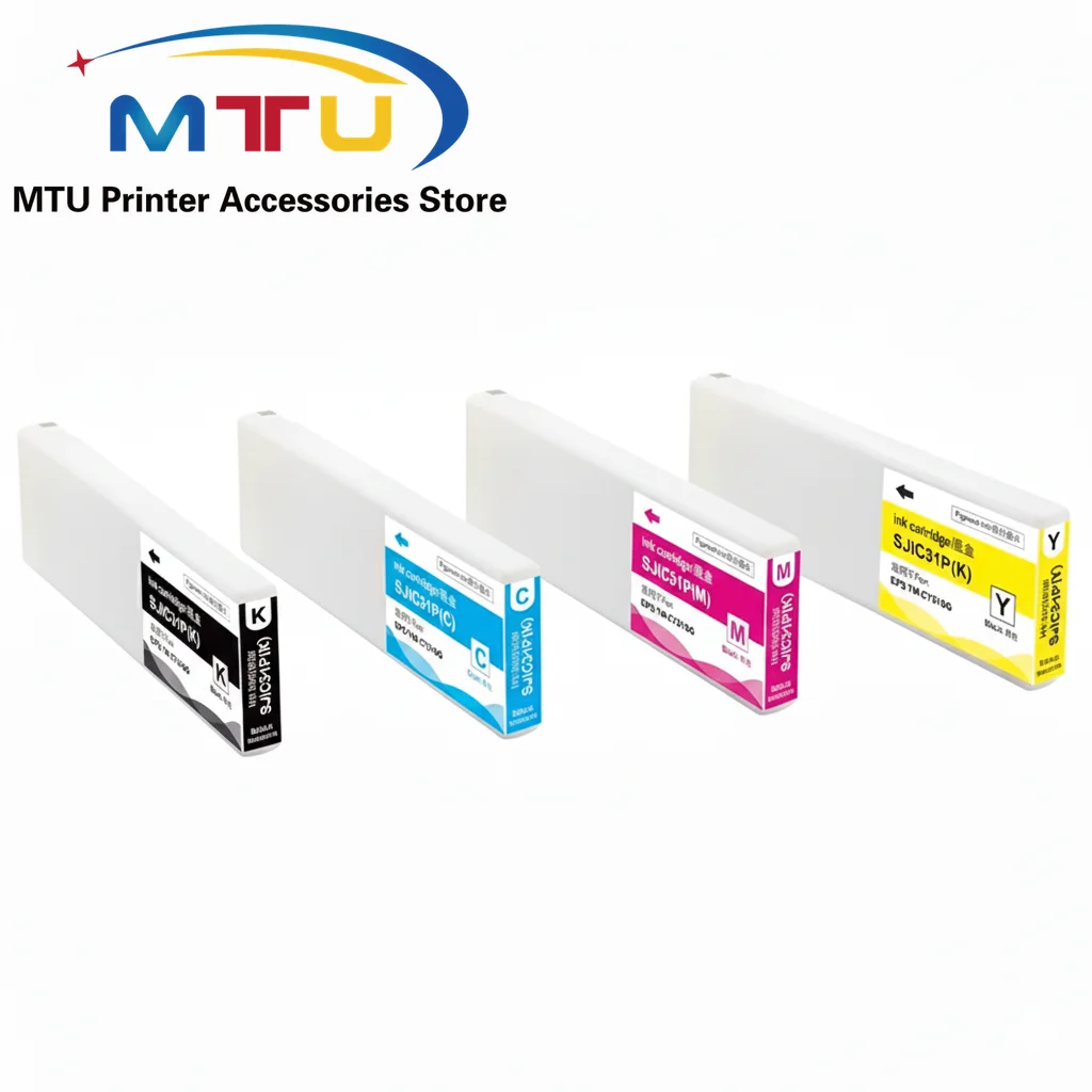 

SJIC31P Ink Cartridges for Epson TM-C7500 C7510G C7520 SJIC31P-K SJIC31P-C SJIC31P-M SJIC31P-Y 300ML/PC