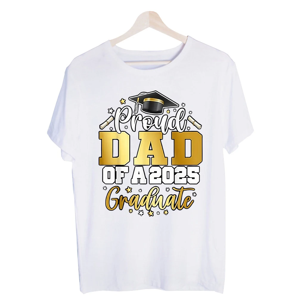 Men's Graduation Cap and Diploma Typography Tee, Short Sleeve Crew Neck T-Shirt for Graduation Ceremony