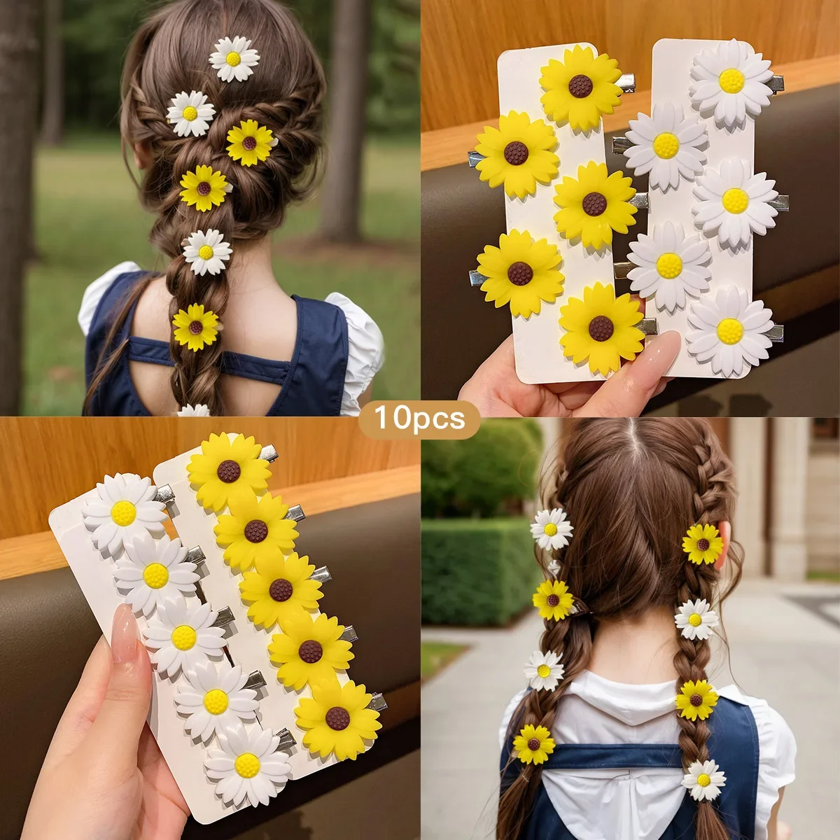 

10 Sunflower Hair Clips Sweet and Stylish Flower Hair Clips Suitable for Daily Use Hair Accessories