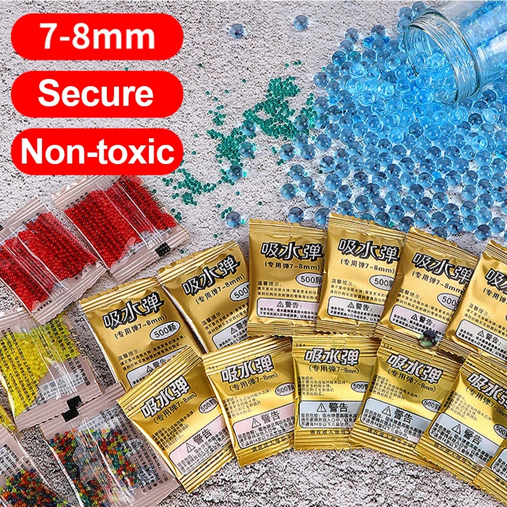 7-8mm Gel Balls Growing Water Beads Strengthen And Harden Paintballs Hydrogel For Gel Ball Toy Guns Plants Home Decoration