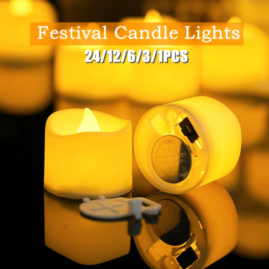 

24 ~ 1 шт. мини беспламенные 2 типа светодиодные свечи имитация электрической свечи свадьба Рождество Хэллоуин вечеринка фестиваль украшения