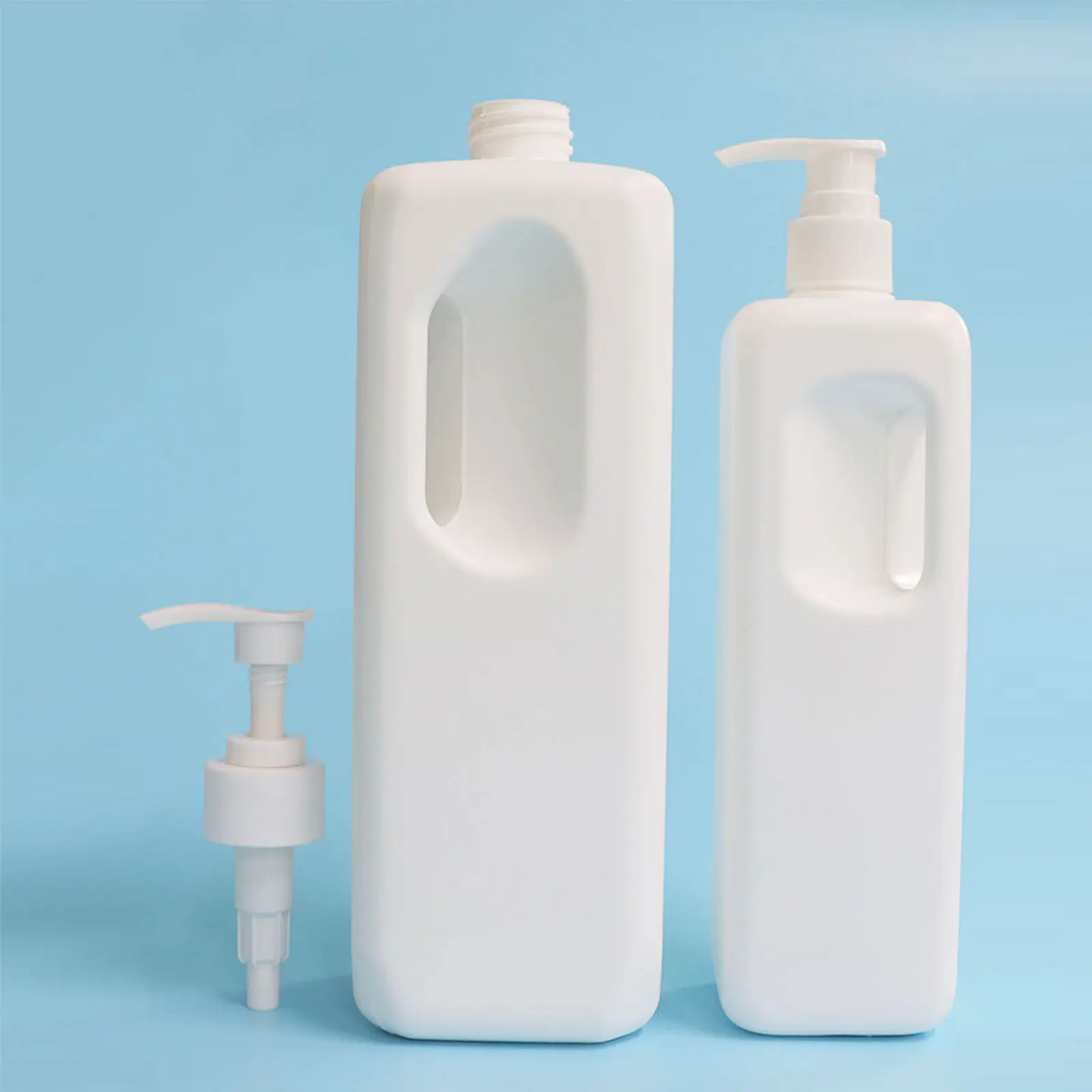 Soap Dispenser Bottle Matte White Kitchen Refillable Hands Dishes Press Bottle with Handle Bathroom Storage Bottle 500/1000ML