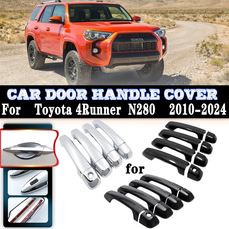 

For Toyota 4Runner N280 MK5 2010~2024 2022 Car Door Handle Covers Exterior Scratch Anti-rust Protective Decor Covers Accessories