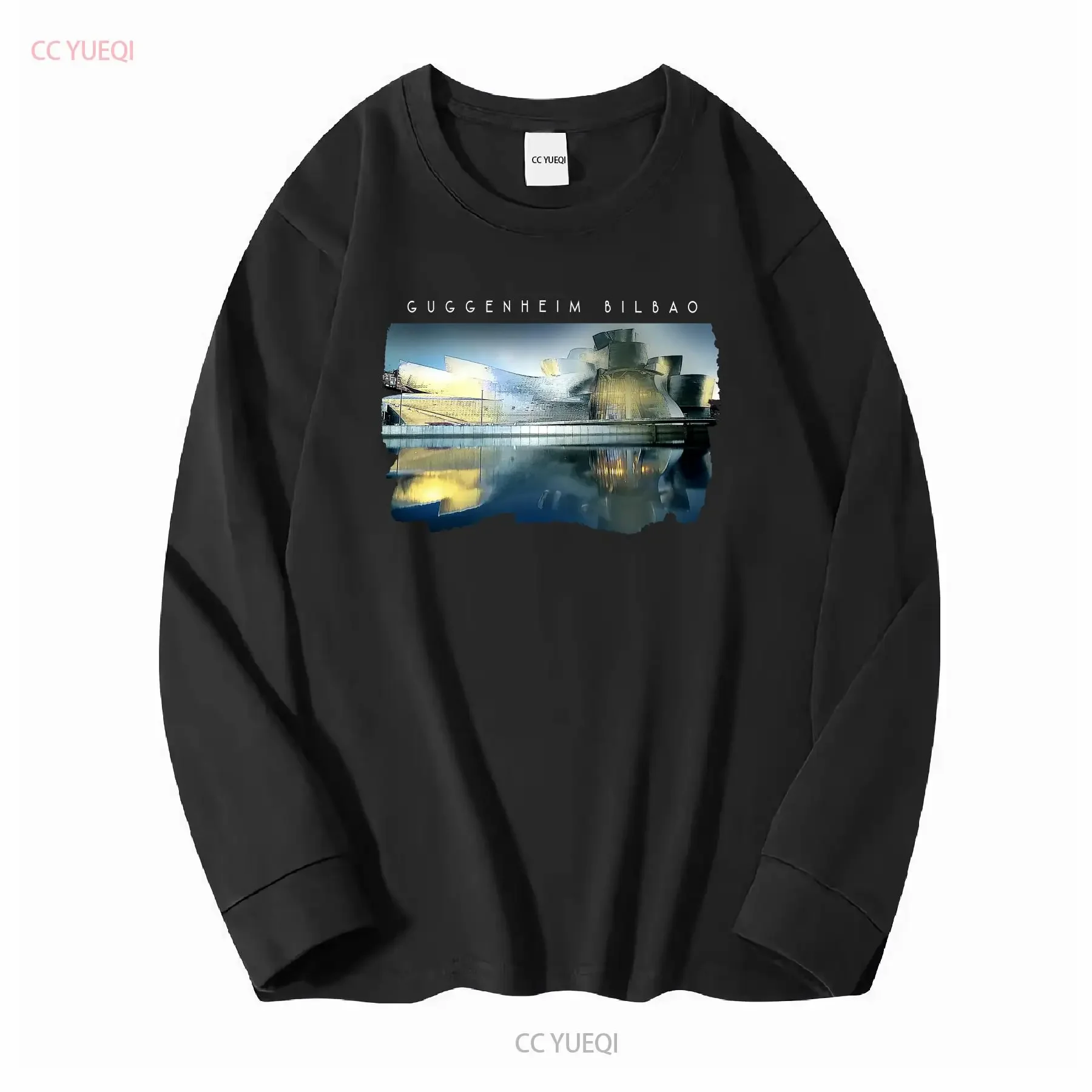 تي شيرت عتيق 90s متحف Guggenheim الفني بلباو إسبانيا تي شيرت L الراب الفني 1990s عتيق مغسول ومريح للجنسين #3