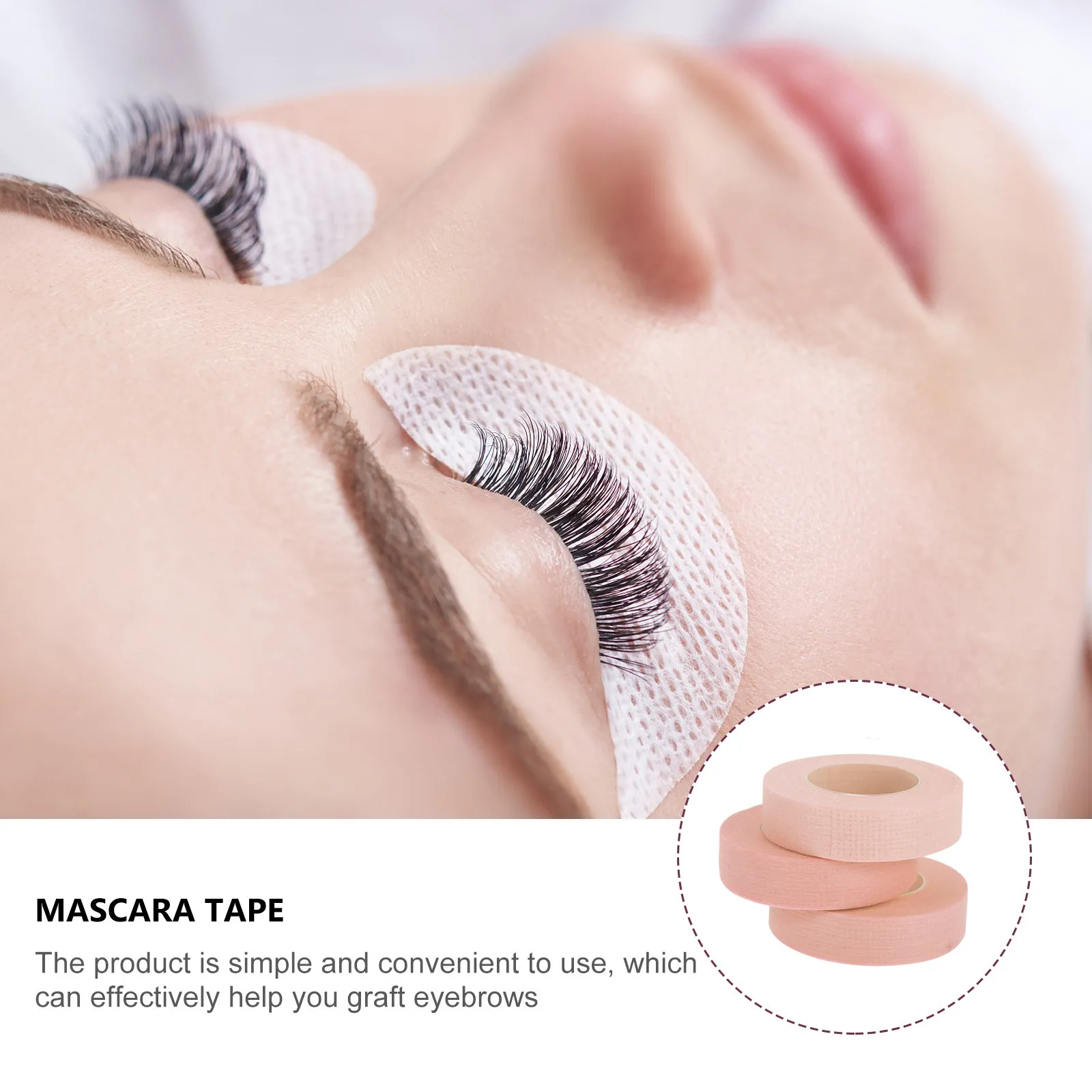 Eyelash Extension Tape 3 Rolls Soft Breathable Nonwoven Lash Isolation Tape for Upper Lower Lashes Beauty Tool