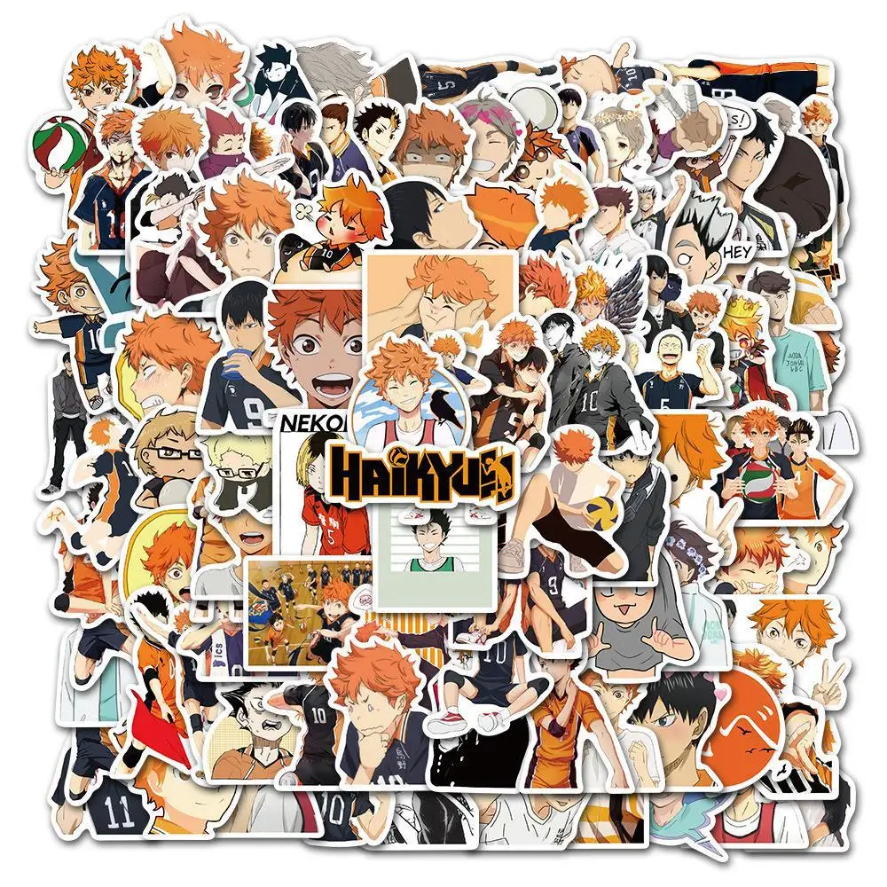 100pcs Varied Anime Graffiti Stickers Attack on Titan Demon Slayer Waterproof Phone Case Cute Sticker Pack