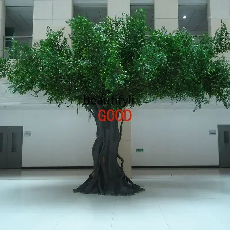 شجرة تقليد Frp أشجار وهمية كبيرة بانيان داخلي ملفوفة أعمدة بانيان قاعة كبيرة شجرة الزفاف