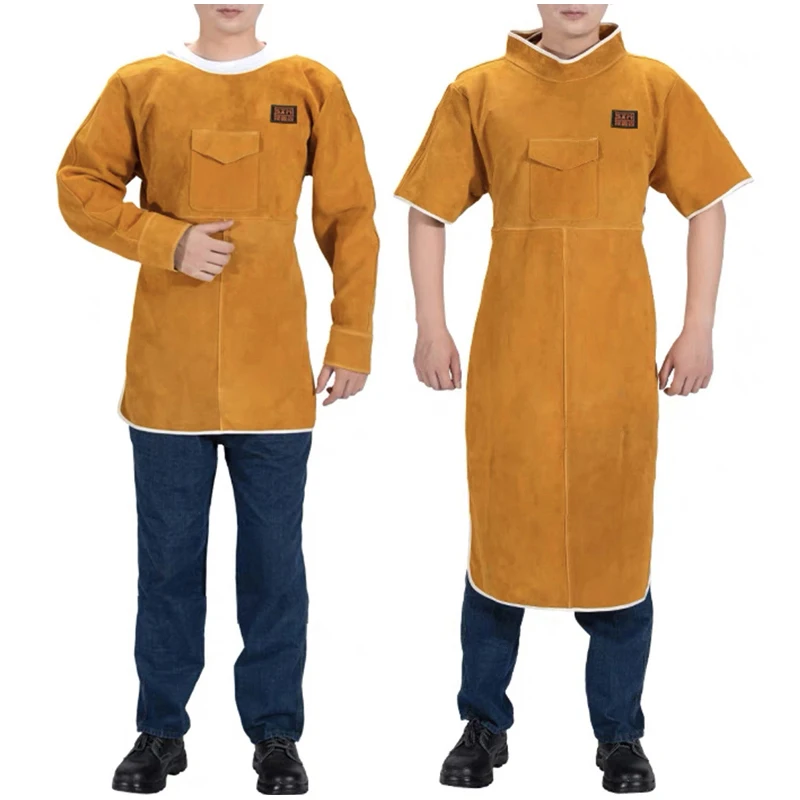 

Welder Cowhide Work Clothes, Welding Special, Repair And Decoration Anti-Scalding Flame Retardant Apron, Tool Storage