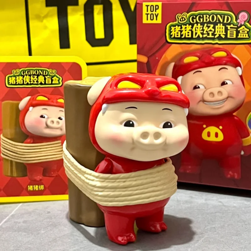 

TOP TOY Classic GGBOND Blind Box Collectible Pig Hero Anime Peripheral Desktop Action Figures Gift For Anime Fans And Collectors