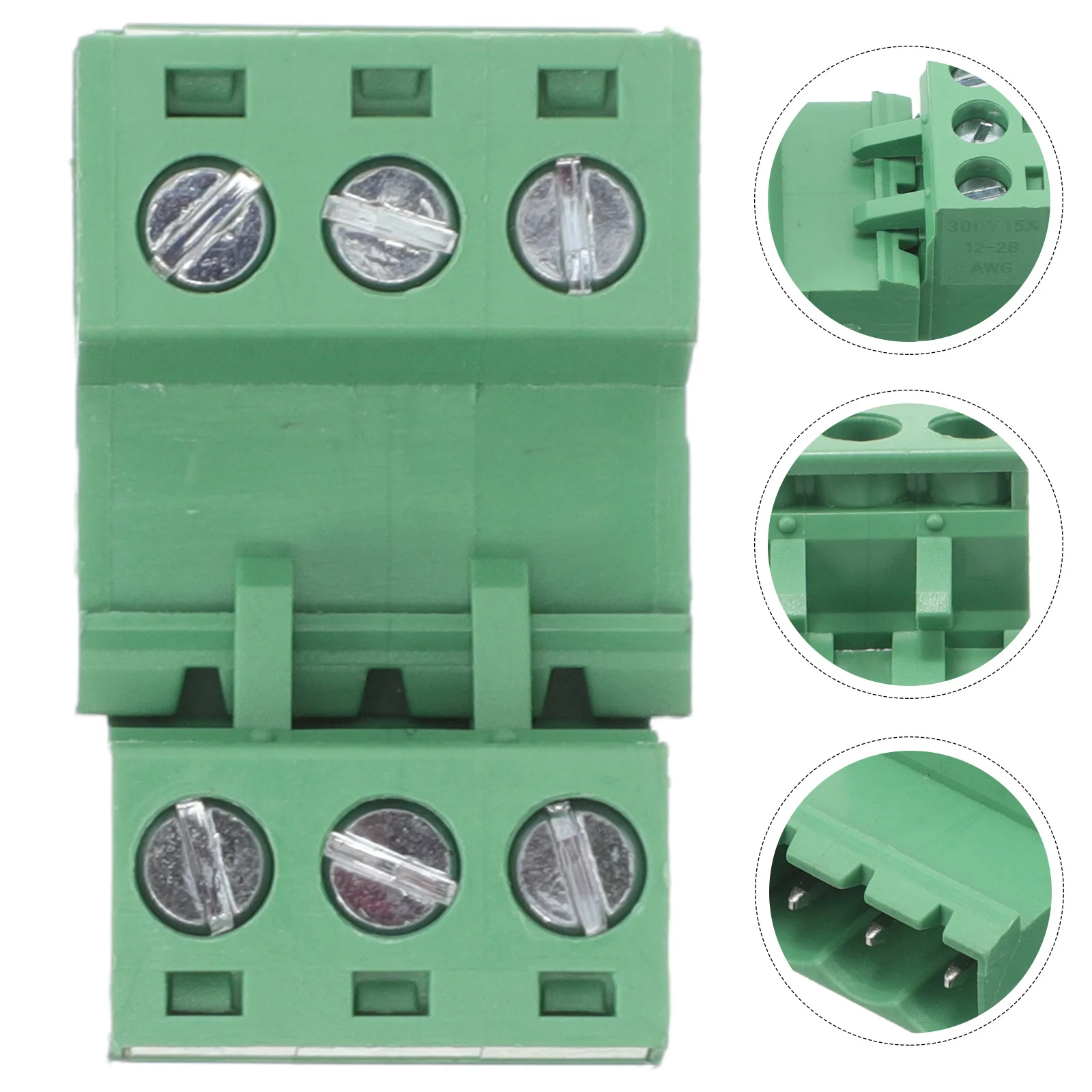 

20Pcs 5.08mm Solder-Free Terminal Block Easy Install Space-Saving Pcb Connectors Power Distribution Grounding Applications Green