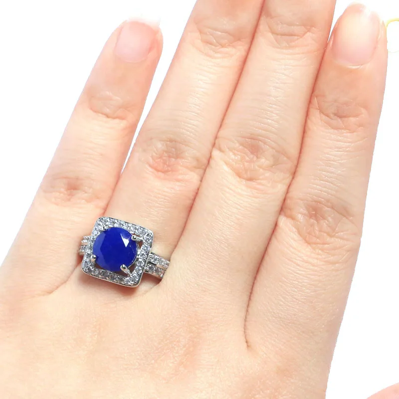 

Купите 4, получите 1 бесплатно 13x13 мм, Новое поступление 2023 года, великолепный настоящий красный рубин, настоящий синий сапфир, белый CZ, женские подарочные серебряные кольца