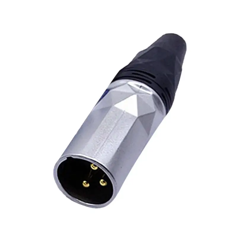 XLR Male Connector 3 Pin Male Connectors XLR Audio Male Jack Audio Equipment Connector With Chrome Plating Professional XLR-F