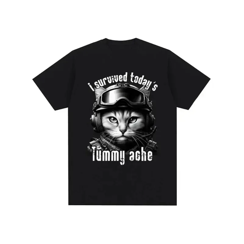 Koszulka damska, codzienna odzież uliczna dla kobiet, zabawna koszulka Fanin z motywem kociego oka w stylu retro.