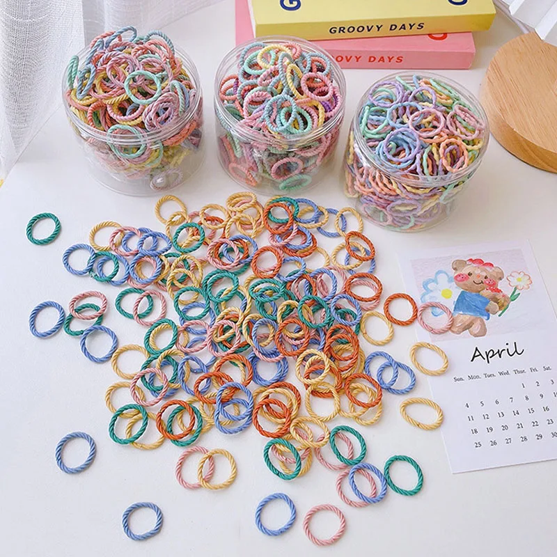 50pcs Baby 2cm Colorful Rubber Band Does Not Hurt The Hair Small Thumb Ring High Elastic Thread Toddler Kids Scrunchies Set