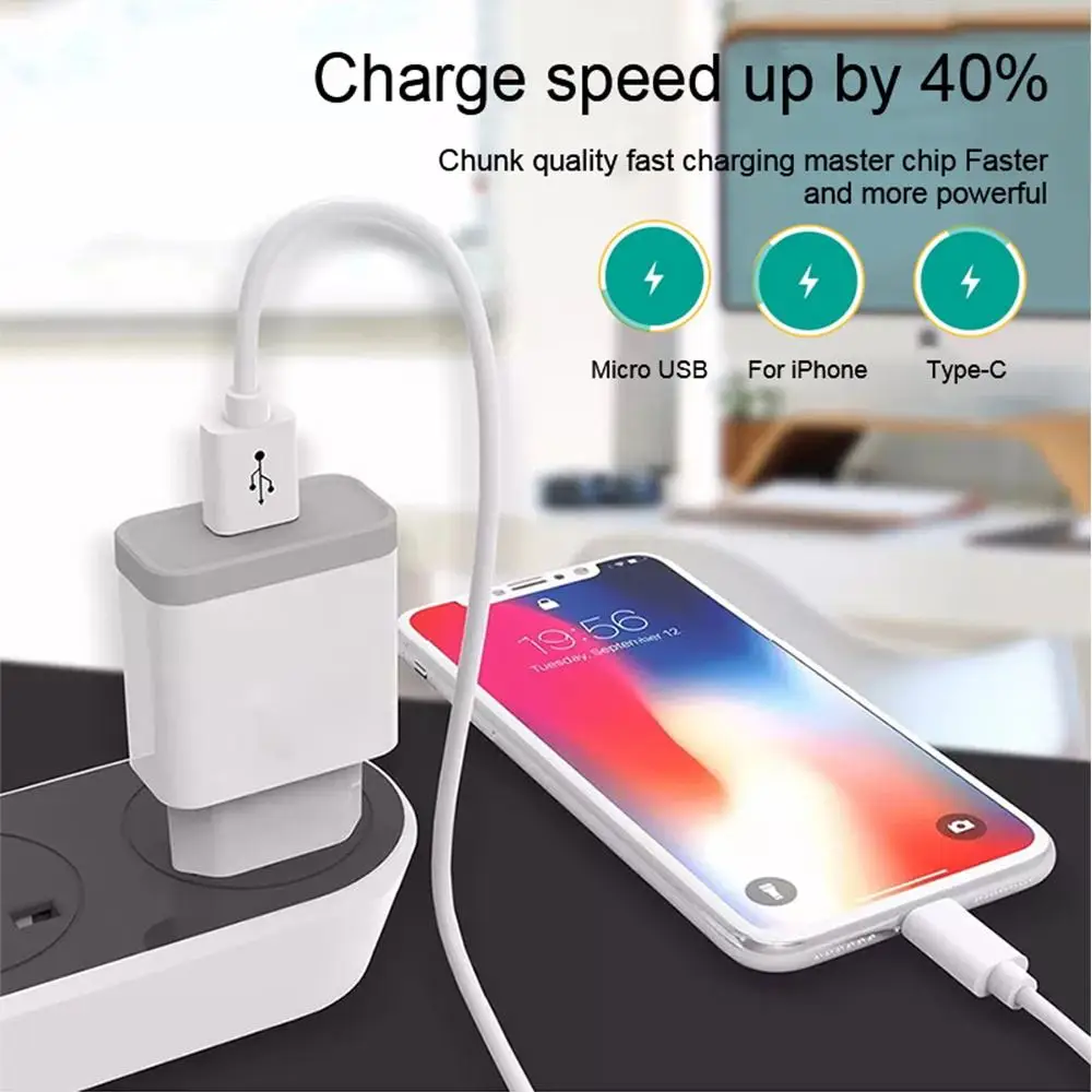 EU/US 5V2A USB Port Fast Charger For iPhone X Xs 7 8 6s Plus X Xr USB Type C Mirco USB Fast Charge for Xiaomi Redmi 8 8A 7 7A 6